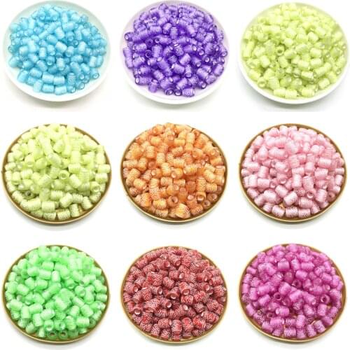 Wholesale 30pcs 8x10mm cylindrical color acrylic beads DIY Jewelry Necklace Bracelet Earrings Accessories