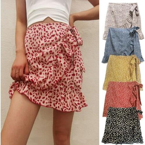 Floral Metal Zipper High Waisted Ruffled Skirts Undefined High Quality vintage floral skirt ruffled skirts womens 2020 spódniczk