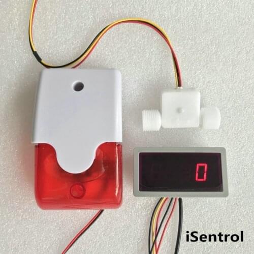 US308MT Electronic Flow Meter Alarmer USN-HS21TS-1 0.1-1.5L/min sus304 hall effect water flow sensor CE certificate iSentrol