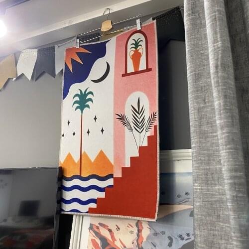 INS Nordic style Tiger printed Floor mat Astronaut door mat Non-slip Carpet For Bedroom Parlor Hot Sale retro Home decoration