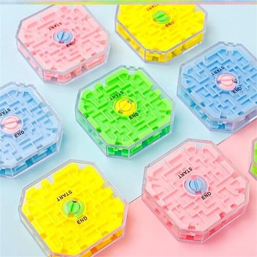 Intelligence Parent Child Interaction Mini 3D Maze Puzzle Balance Beads Ball Board Handheld Game Fidget Toys