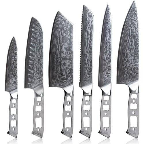 Custom Damascus Knife Blade Blanks Wholesale Kitchen Knife Set Cooking Tools OEM/ODM Foundry Production With Personalized Handle