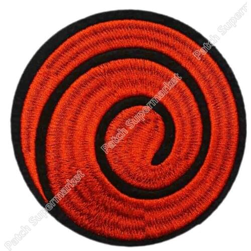 RED SPIRAL PATCH anime Uniform Patch TV Series punk rockabilly applique sew on/ iron on patch Wholesale embroidery
