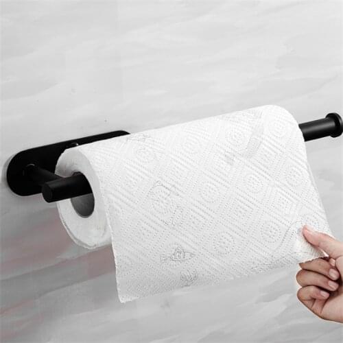 Square Round Non-perforated Stainless Steel Kitchen Paper Towel Holder Kitchen Cabinet Paper Towel Roll Holder