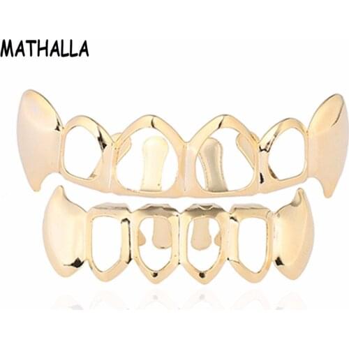 MATHALLA Hot Style Hollow-out Smooth Vampire Fangs Hiphop Grillz Grills