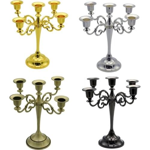 5-Candle Metal Candelabra Tall Candle Holder Wedding Event Candelabra Candle Stand
