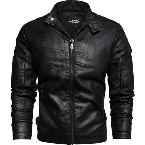 Fad New Mens Jacket Motorcycle Leather Jacket Plus Velvet Thick Warm Faux Leather Mens Winter Coat Leisure Business Jacket Man