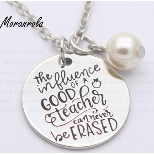 New arried "The influence of a good teacher "Copper necklace Keychain,charm Graduation teacher Gift teacher appreciation