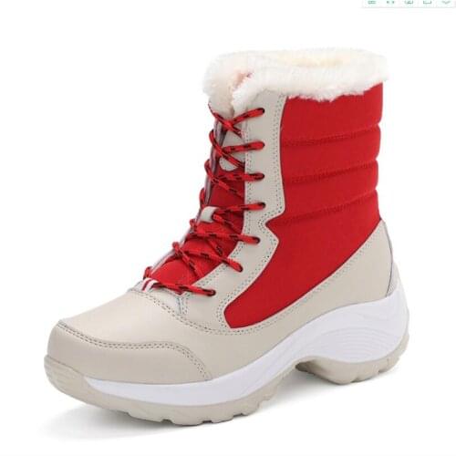New Winter Women Plus Velvet High-top Waterproof Snow Boots Womens Boots Winter Large Size 35-42 Warm Shoes Cheap