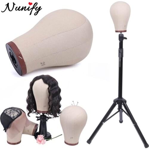 Nunify 21"-24: Cork Canvas Block Head White Mannequin Head Wig Display Head With Mount Hole Tpins 50Pcs 2Pcs Stocking Cap
