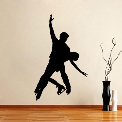 Figure Skating Pair Art Wall Decals Sport Mural Removable Home Interior Gym Vinyl Sticker Nursery Kids Living Room Mural YO-145