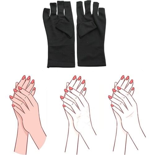 2pcs Nail UV Shield Gloves Protect Hands Anti UV for Gel Manicures with UV/LED Lamps Radiation Proof Glove Nail Art Tool
