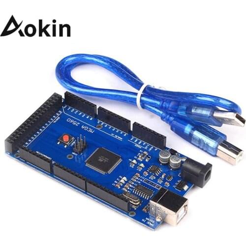 Aokin Mega 2560 R3 Board with USB Cable for Arduino R3 MEGA2560 MEGA 2560 R3 ATmega2560-16AU CH340G AVR