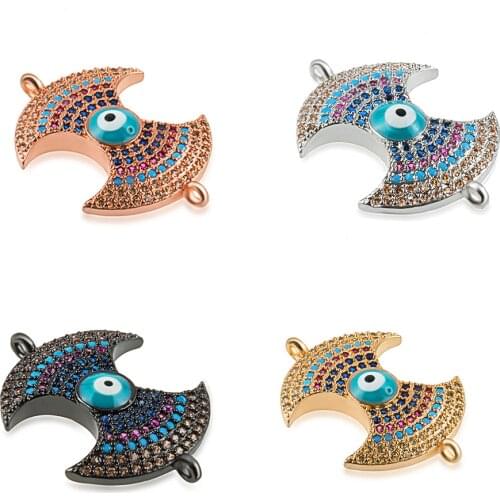 Luxury High Quality Copper Jewelry Bracelet Accessories Cubic Zirconia Beads Necklace Making DIY Craft Connector Customization