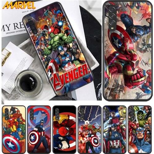 Marvel Avengers for Samsung Galaxy A90 A80 A70 A60 A50 M60 M40 A20E A2Core A10S A10E Silicon Soft Black Phone Case