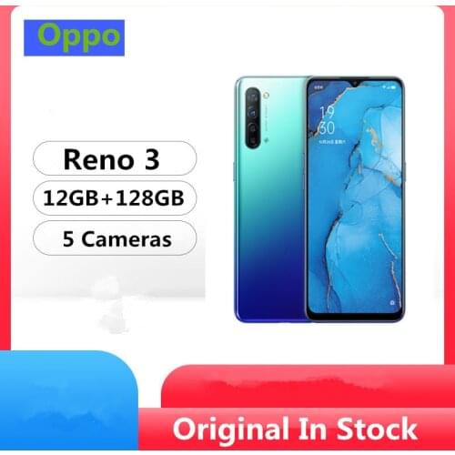 Original Oppo Reno 3 5G Mobile Phone Mediatek 1000L 6.4" 2400X1080 12GB RAM 128GB ROM 64.0MP 5 Cameras VOOC Screen Fingerprint