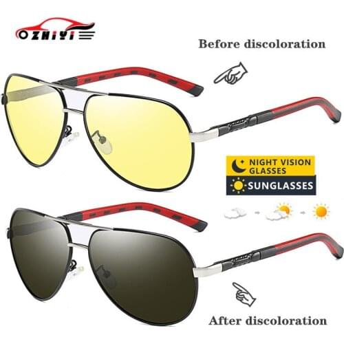 ZHIYI Aviation Day&Night Vision Glasses Vintage Anti-glare Driving Eyewear Men Women Polarized Sunglasses UV400 zonnebril heren