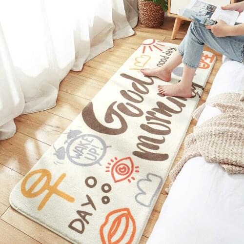 Modern Bedroom Carpet Non-slip Bedside Mat Soft Skin-friendly Lamb Velvet Floor Mat NO LINT Long Carpet Can Be Machine Washed
