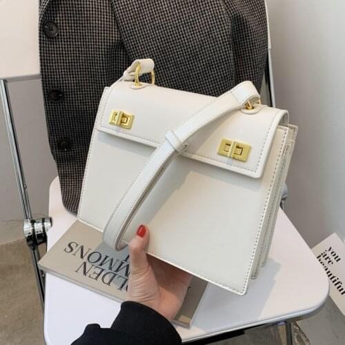 Trapezoid Design PU Leather Crossbody Bags 2021 Summer Luxury Brand Simple Fashion Shoulder Handbags and Purses