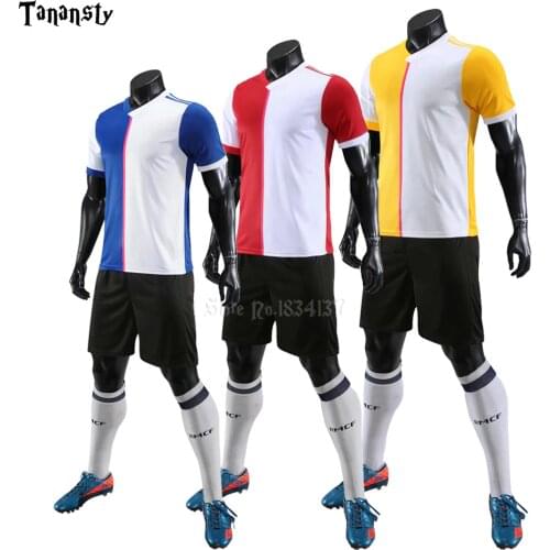 Soccer Jerseys Adult Football Jerseys Men Custom Football Uniforms Soccer Set Kits Sport Suits 2019 Black White Purple S-2XL