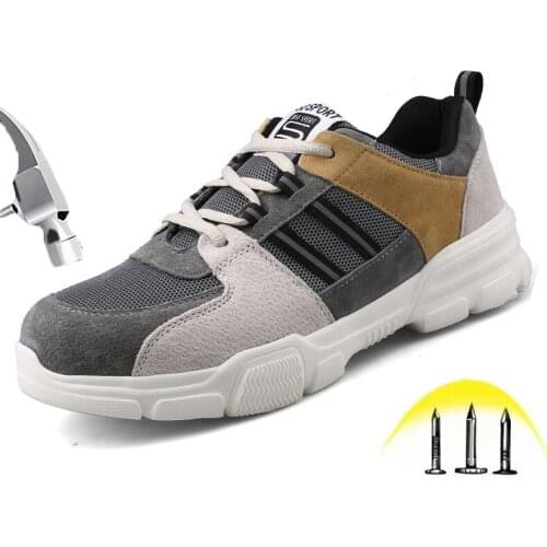 New Safety Shoes Men Women Steel Toe Caps Puncture Proof Lightweight Breathable Protective Boots Male Fashion Casual Work Shoes