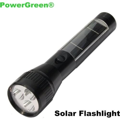PowerGreen Solar Flashlight 2000mAh Built-in Battery Emergency Phone Power Bank Solar Torch Light Camping Light