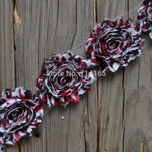 1yard DIY shabby flower Chiffon Flower Shabby Rose Trim hair flower/headband/shoes(039)