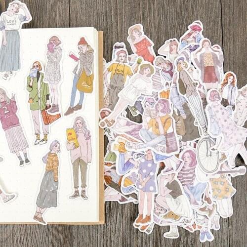 100pcs Cute kawaii self-made Pretty girls scrapbooking Stickers /Decorative Sticker /notebook DIY diary welt Craft Photo Albums