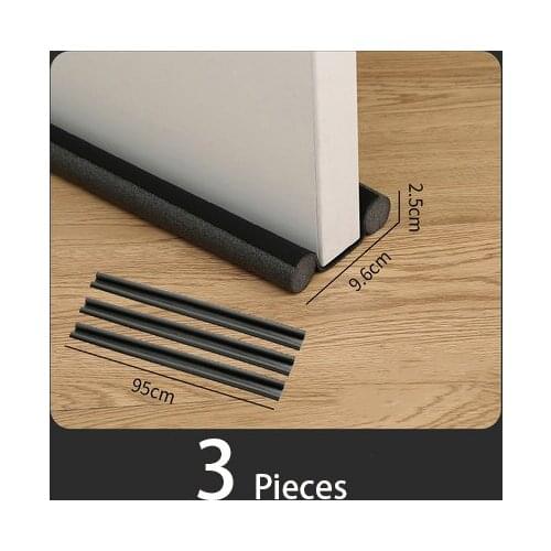 3pcs Door Draft Stopper Home Office Noise Reduce Under Door Draft Dustproof Strip EVA Soft Guard Door Seal Durable Draft Stopper