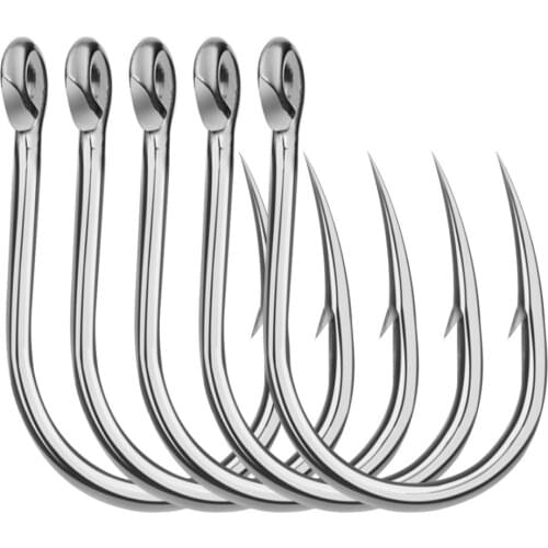 5-10Pcs Sea Fishing Hooks Stainless Steel 1/0#-13/0# Fishhook Fly Jig Barbed Big Circle Carp Hook Bass Catfish Fish Hook Tackle