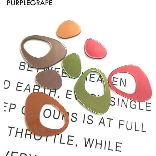 PURPLEGRAPE Minimalism Autumn and Winter Irregular Acrylic Geometric Female Pendant Earrings DIY Handmade Material 8pcs