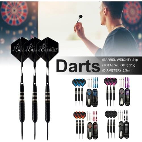 9 PCS Steel Tip Darts Set Dart Tips for Dartboard with Brass Barrels Flights Gift Case for Beginners Professionals
