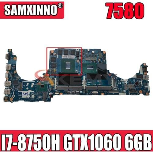 Akemy Brand New I7-8750H GTX1060 6GB FOR DELL VOSTRO 7580 Laptop Motherboard LA-E994P CN-03TD2W 3TD2W Mainboard 100%Tested