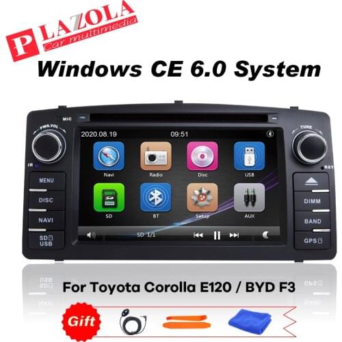 AutoRadio 2Din Car DVD Multimedia Stereo Radio Player GPS Navigation For Toyota Corolla E120 BYD F3 2000-2006 Bluetooth DAB