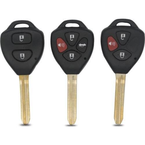 Bilchave 10pcs 2/3/4 Buttons Replacement Remote Key Shell For Toyota Camry Avalon Corolla Matrix RAV4 Venza Yaris With Blade