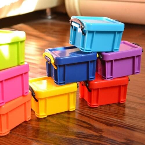 COCODE Home Furnishing Mini Lock Box Candy Color Storage Box Table Earrings Jewelry Organizer Plastic Box Cosmetic Organizer