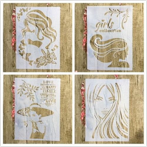 CraftArtGo DIY girl Stencils Painting Scrapbook Coloring Cake decorating sugar powder sieve printing mold printing table