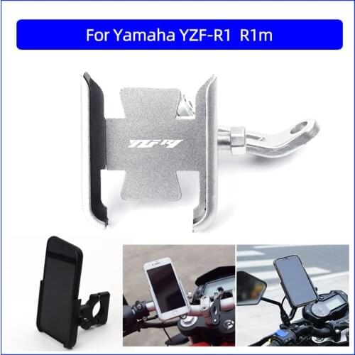 For Yamaha YZF-R1 YZFR1 R1m Motorcycle CNC Aluminum Mobile Phone Holder GPS Navigator Rearview Mirror Handlebar Bracket