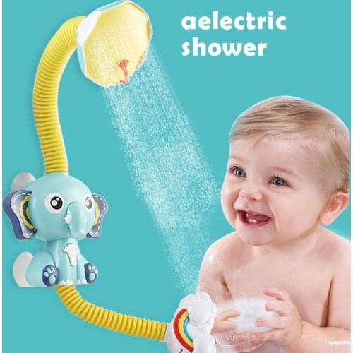 Bath Game Toys Electric Elephant Water Spray For Kids Baby Bathroom Bathtub Faucet Shower Toys Strong Suction Cup Water Game