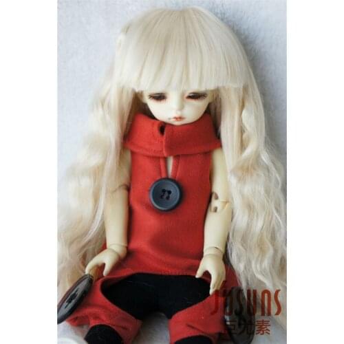 JD251 YOSD synthetic mohair doll wigs 6-7 inch Long wave wig