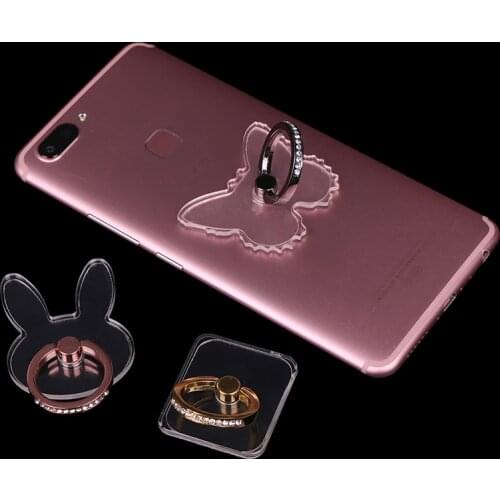 1pc Transparent Butterfly Ring Phone Holders 360 Degree Metal Finger Ring For Mobile Phone Smartphone Stand Holder Clear Bracket