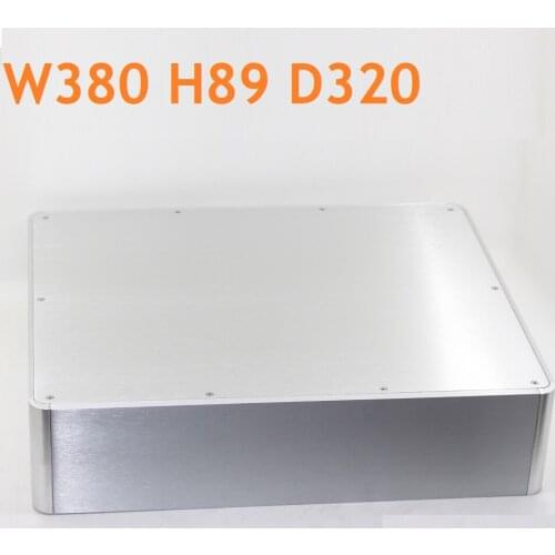 Big Size Full Aluminum Power Amplifier Enclosure AMP Case Preamp Decoding Shell Home Audio DIY Chassis PSU BOX W380 H89 D320