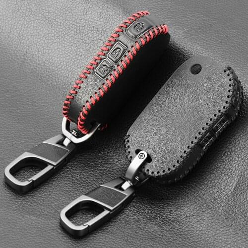 Alloy Keychain Leather Car Key Cover Case For Kia Sportage R Stinger Ceed CD Sorento Cerato Forte 2017 2018 2019 FLIP Key Shell