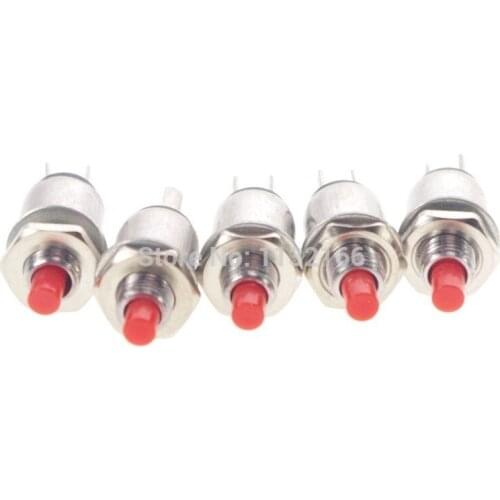 Red 2Pin Momentary SPST OFF-(ON) NO 0.5A 125VAC 5mm Hole Push Button Switch