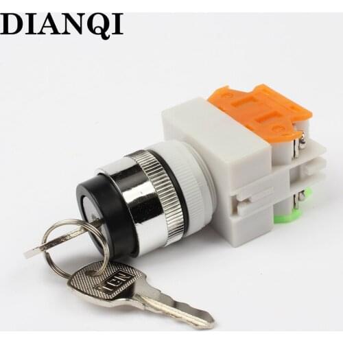 Lay7 lay37 11y2 lay7-11y/2 lay37-11y/2 Key rotary switch 2 position push button switch 1NO1NC Latching self-locking Key button