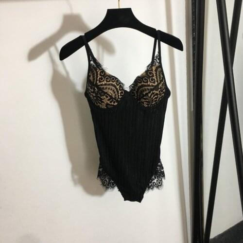 Fashion Runway Design Lace Womens Swimsuit Straps One Piece Sexy Summer Bikini