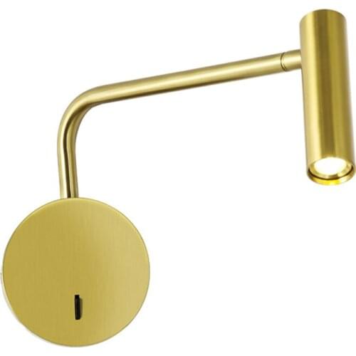 Nordic bedroom gold rocker LED wall lamps study bedside lamp Designer hotel living room reading wall sconces lights lighting