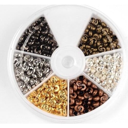 New Beads Jewelry Beading Set, Metal Copper Spacer Bead Locate Interval Beads For Bracelets DIY Craft Accessories,4mm