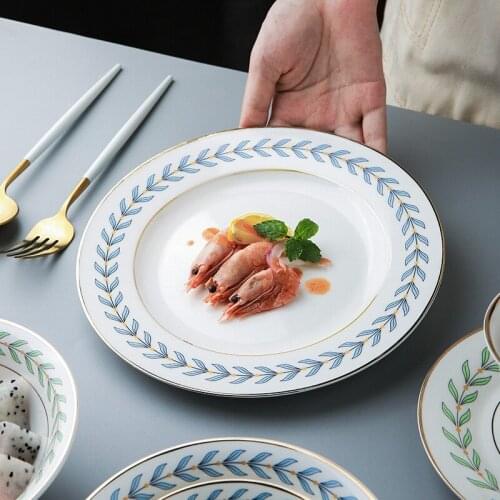 Ins Japanese Creative Ceramic Plate Breakfast Salad Plate Dessert Plate Western Steak Plate Food Shooting Props