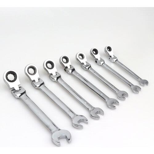 Onnfang 6-23mm Flexible Ratchet Spanner Nut Tool Metric Ratchet Head Cr-v Alloy Steel Open End Ring 180° Torx Repair Wrenches